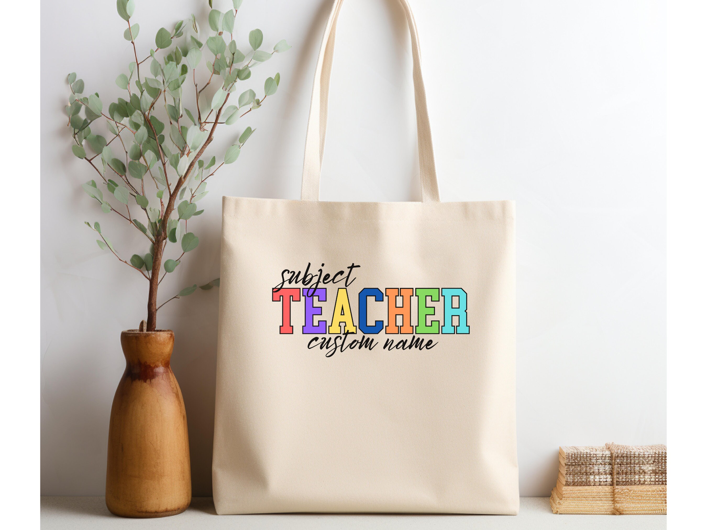 Personalized Teacher Tote Bag Custom Teacher Gift Idea Teacher ...