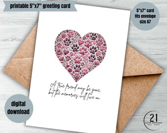 Pet Loss Sympathy Card, Bereavement Gift (Digital Download)