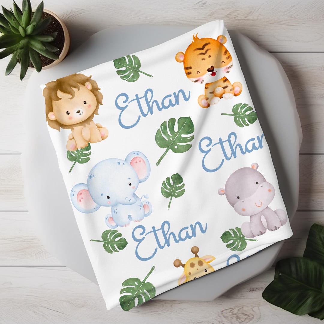 Baby blanket with animal design main image 1