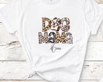 Personalized Dog Mama T-Shirt, Custom Animal Print