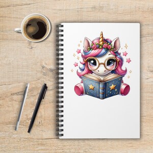 personalized unicorn reading notebook cute custom unicorn journal gift idea adult children reading log back to school notes unicorn diary