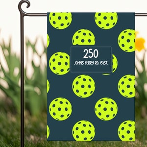 custom address pickleball house garden flag housewarming gift idea pickleball lover yard banner retirement camping flag pickleball swag