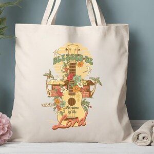 Christian inspired canvas tote bag Religious message carryall Bible School or Church bag religious designed tote gift idea for Christian