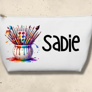custom artist accessory pouch paintbrush bag art lover personalized teacher gift crafter painter everday pouch pencil case art supply bag