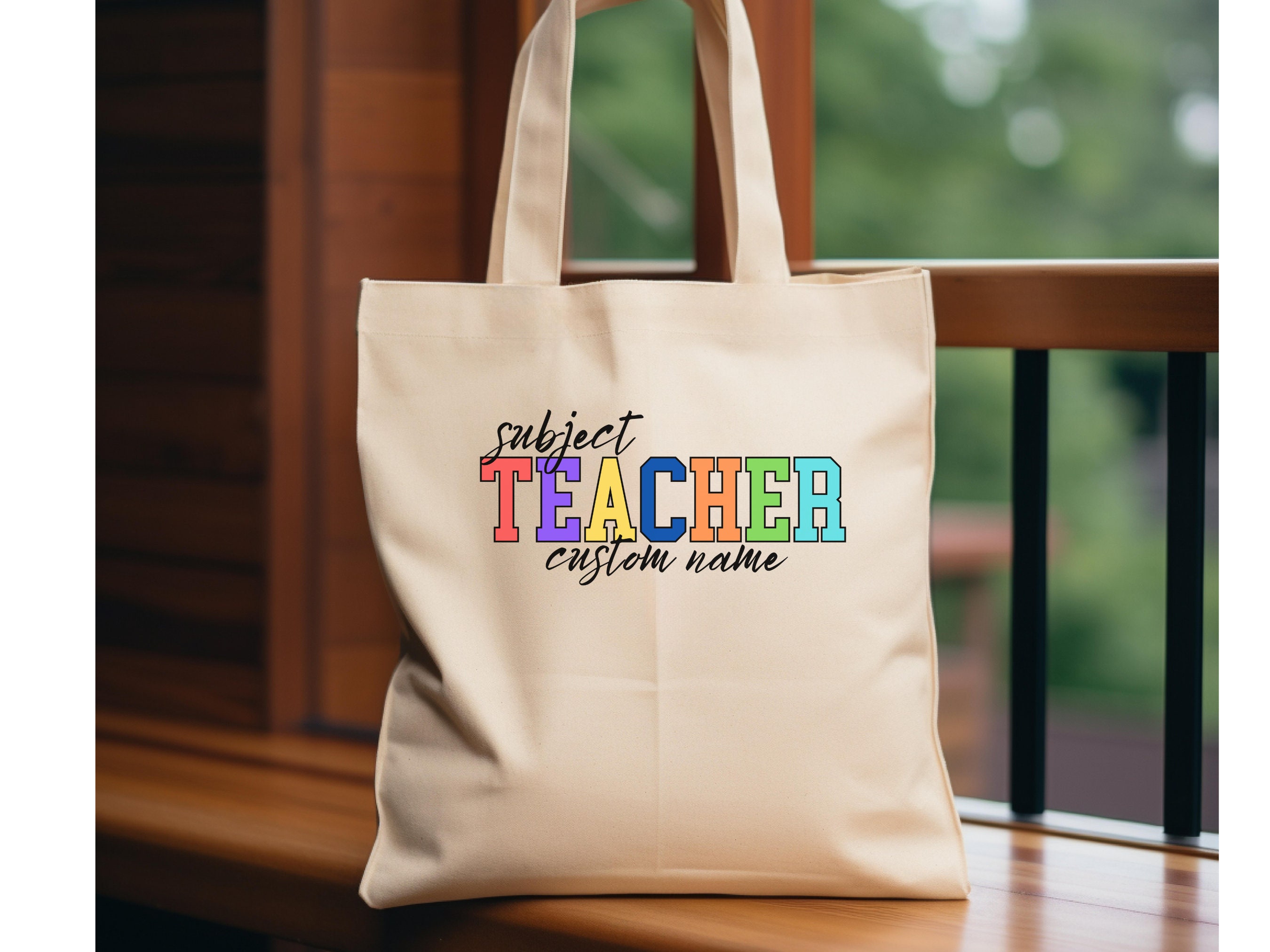 Personalized Teacher Tote Bag, Custom Name Gift - Etsy