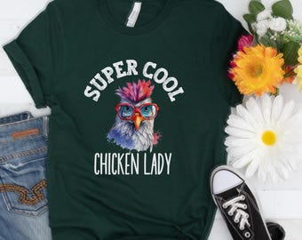 Funny Chicken Lady Tee - Colorful Chicken Mom Shirt