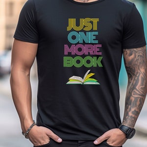 Retro book lovers tee just one more book shirt book club gift idea avid reader tee librarian book lover shirt reading tshirt unisex books