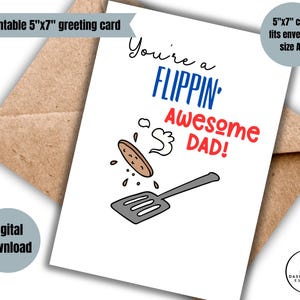 "Digitale süße Vatertagskarte ""You're a flippin' awesome dad"" Grußkarte Geburtstag Vatertag"