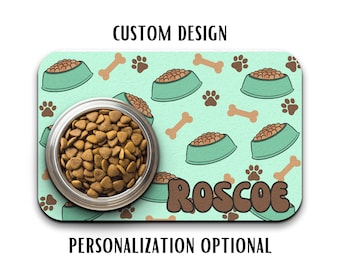 Personalized Pet Food Mat: Dog & Cat Bowl Placemat
