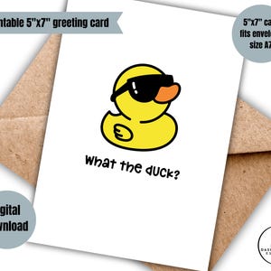 humour numérique sarcastique, qu'est-ce que le canard ? carte imprimable calembour animal carte de voeux vierge humour adulte carte WTF pour collègue, ami, famille