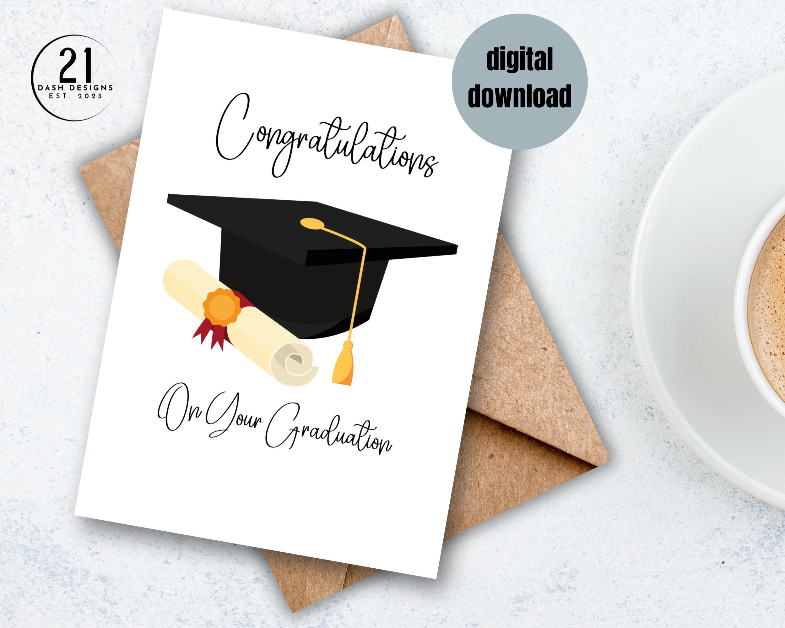Printable Graduation Card Digital Card for High School College Graduate ...
