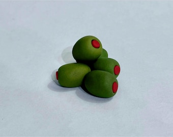 Edible Fondant olives, Set of 10, *Made-to-order*