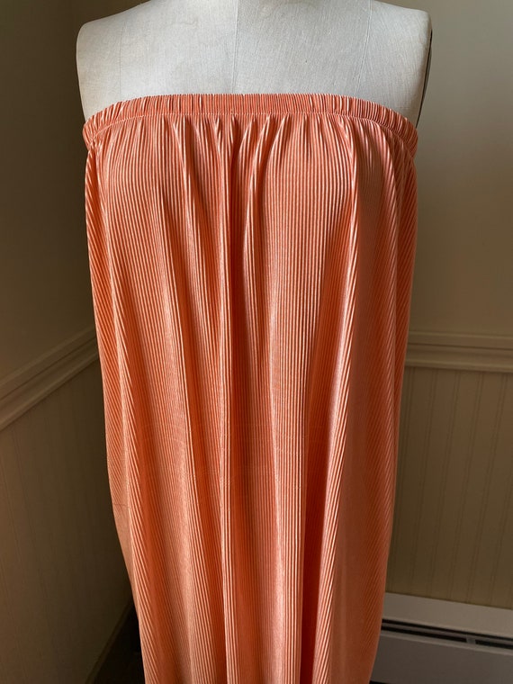 Vintage Coral Maxi Dress / Mod Strapless Dress / … - image 4