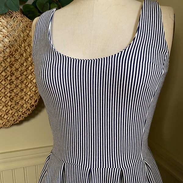 Beautiful Summer Striped Pocket Dress / Vintage Inspired Nautical Dress / Wedding / Party / Special Occasion / JCrew Dress