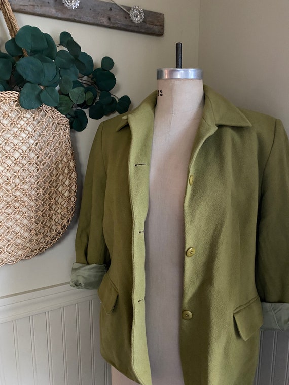 Vintage Chartreuse Blazer / Colorful Jacket