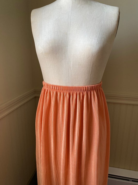 Vintage Coral Maxi Dress / Mod Strapless Dress / … - image 3