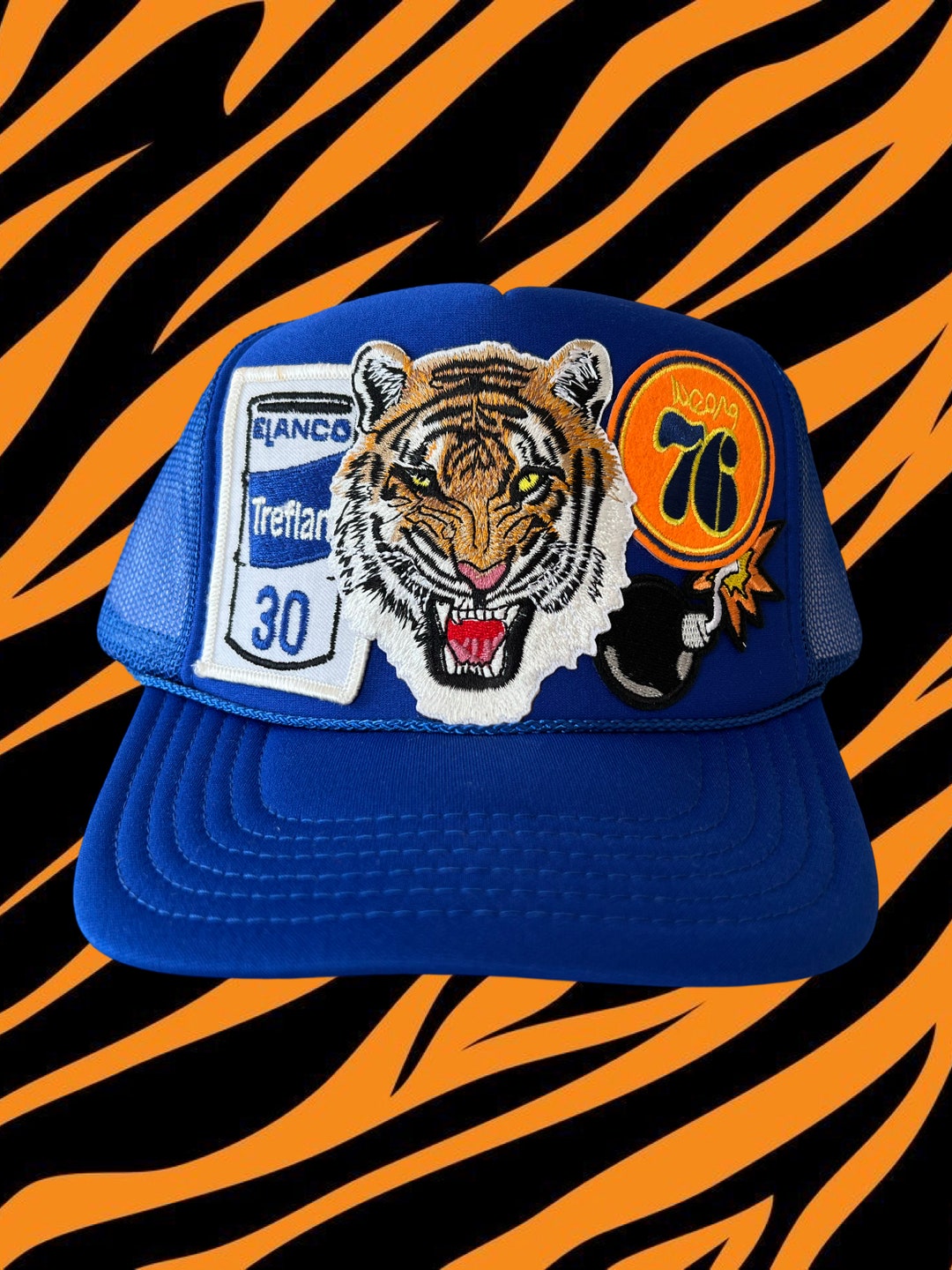 Enjoy the Little Things - Blue Stripe Vintage Trucker Hat