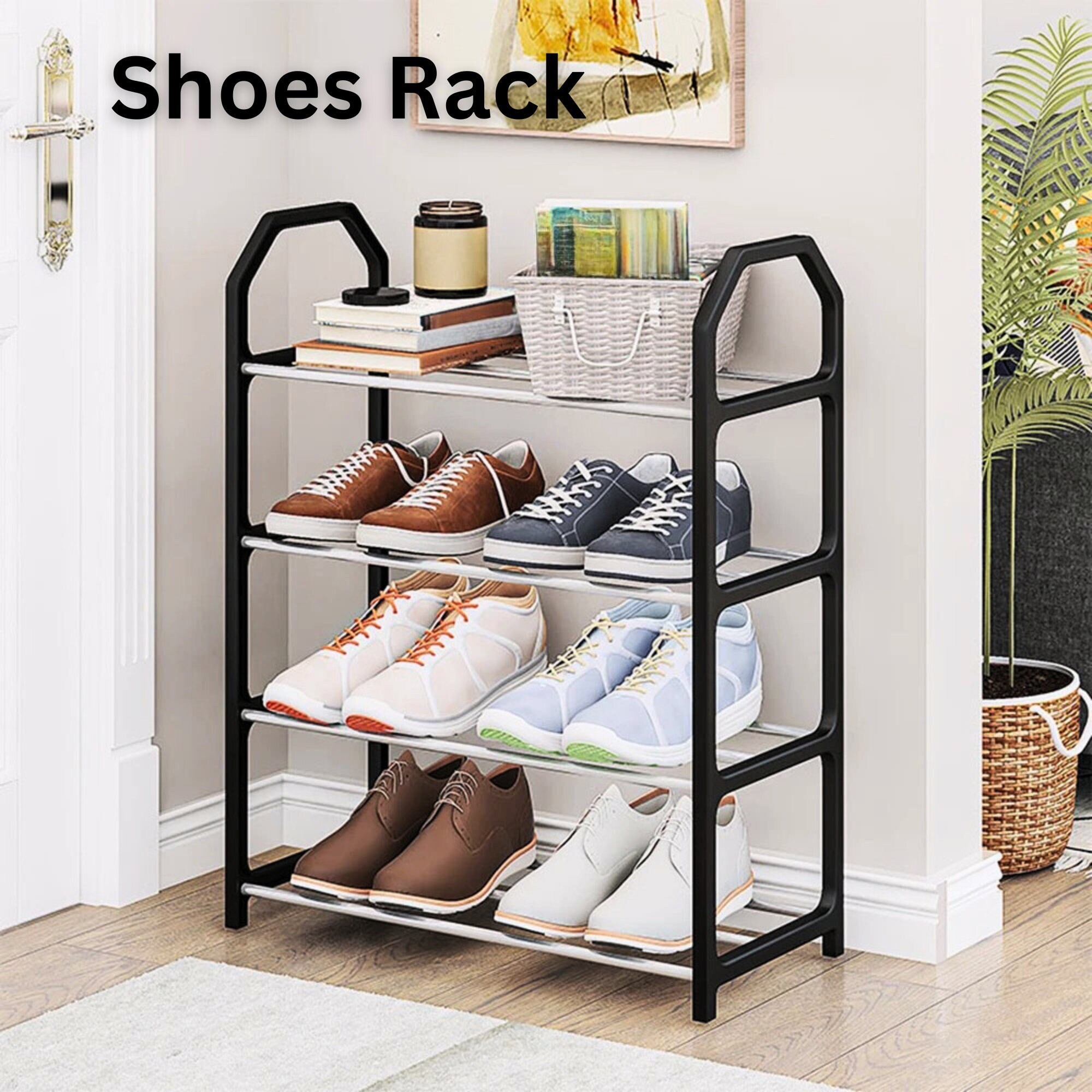 Halter 5 Tier Shoe Rack Organizer, Space Saving, Easy Storage Shoe  Organizer Stand for Closets, Entryways and Bedrooms- Black