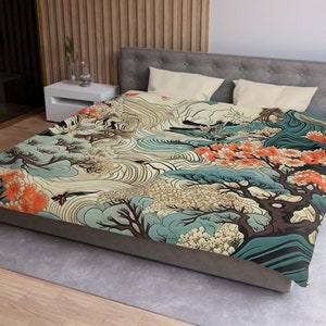 Asian Inspired Abstract  Design Duvet Cover