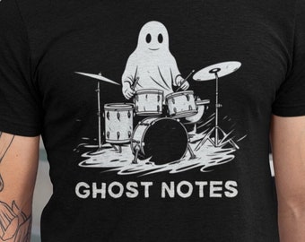 Ghost Notes Drummer - Unisex Jersey Short Sleeve Tee, Halloween Gift, Gift for Drummer, Drummer Gift, Funny Halloween Shirt, Ghost Shirt