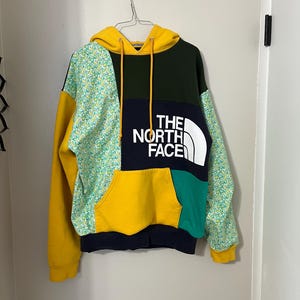 Upcycled “Golden Wildflower” Hoodie. Reworked Pullover Sweatshirt