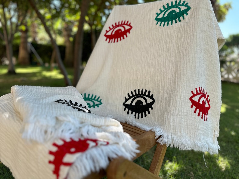 BenchWorksPro Evil Eye Turkish Beach Towel