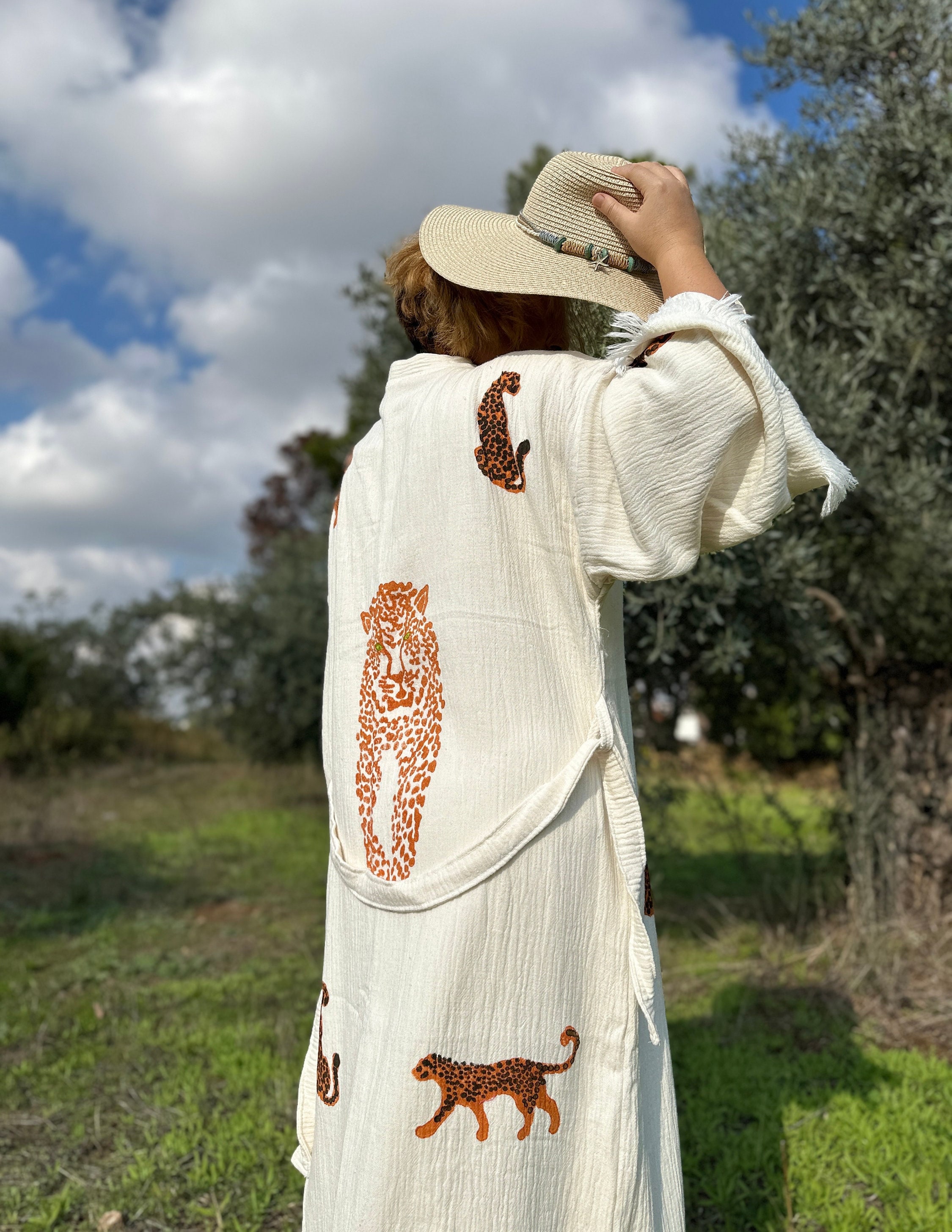 Natural soft cotton Robe, Waffle Cotton Robe,Sustainable Clothing,Bridal Gift Bathrobe, Double Gauze cotton Spa Robe,Luxury Robe