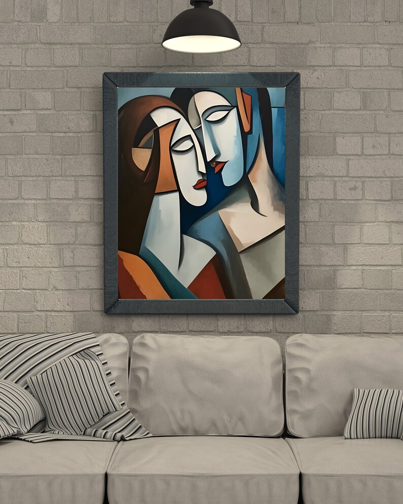 Abstract Couple Wall Art Love Portrait Wall Poster Etsy
