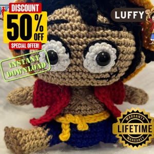 strohhut,onepiece ai stück,anime geschenke,anime puppe muster,häkeln muster,amigurumi häkeln,amigurumi häkeln muster,amigurumi puppe häkeln