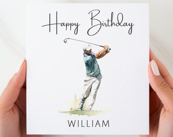 Personalised Golf Happy Birthday Card | Golf Birthday Card | Greeting Card for Golfers | Happy Birthday Dad Cards | Golf Greeting Cards