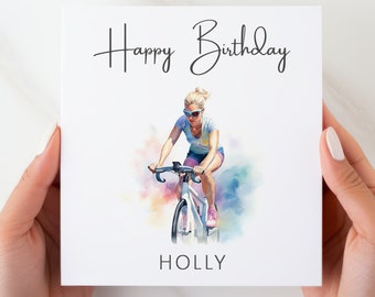 Cycling Birthday Cards | Personalised Greeting Card | Happy Birthday Card | Cards For Her | Sports Birthday Cards | Cycling Themed Cards