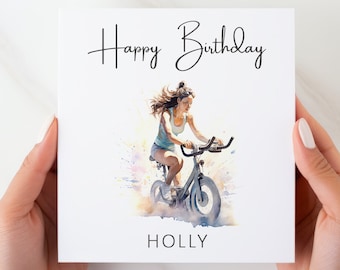 Personlaised Happy Birthday Card | Cards For Her | Cycling Cards | Birthday Greeting Card | Bike Birthday Card