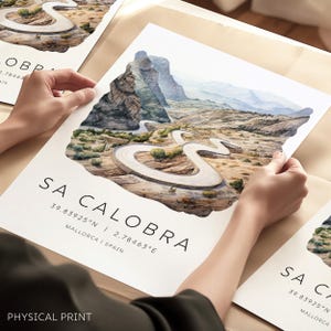 Sa Calobra Print, Cylcing Poster, Majorca Travel Print, Mallorca Travel Poster, Cycling Wall Art Print, Mallorca Travel Print, Travel Gifts