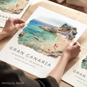 Gran Kanaria Reise-Druck, Kanarische Inseln Reise-Poster, Gran Kanaria Wandkunst, Wohnkultur, Spanien Reise-Druck, Geschenk für Reiseliebhaber
