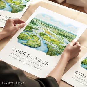 Stampe di viaggio sulle Everglades della Florida, poster di viaggio regalo, stampe di destinazioni di vacanza, stampe di viaggio ad acquerello, arte murale, illustrazioni di vacanze