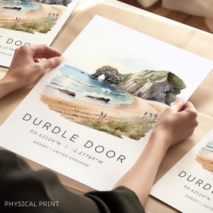 Durdle Door Travel Print, Dorest Coast Illustration, Travel Poster of Durdle Door, England, Dorset Coast Art, Dorset Gift, Jurassic Coast
