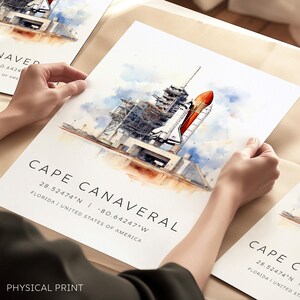Florida Wandkunst, Cape Canaveral Florida Poster, Reisedruck, Florida Wandkunst, Vintage Stil Wandkunst, Geschenkdekoration