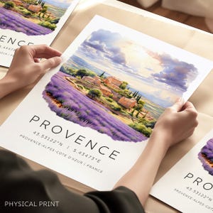 Provence Reisedruck, Provence Kunstdruck, Provence Frankreich Poster, Lavendelfelder Provence, Frankreich Kunstdruck, Reisegeschenk, Reiseplakat
