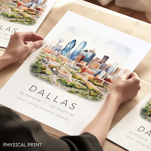 Decorazioni murali di Dallas, decorazioni retrò del Texas, poster con stampe artistiche, galleria di stampe di viaggio, stampe di viaggi negli Stati Uniti, stampe murali di monumenti cittadini, regali per le feste