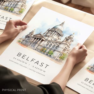 Cartaz de Belfast, Impressão de viagem da Irlanda do Norte, Impressão da cidade de Belfast, Cartaz da Irlanda, Ilustração de Belfast, Impressão de presente de Belfast, Presentes de viagem