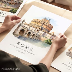 Castel Sant'Angelo Roma, Monumenti di Roma, Stampa artistica di Roma, Stampa artistica dell'Italia, Stampa di Roma, Poster dell'Italia, Regalo da viaggio, Regalo di inaugurazione della casa, Arte murale