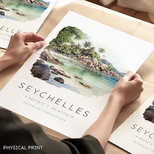 Seychellen Reisedruck, Seychellen Kunstgeschenke, Seychellen Urlaub, Seychellen Flitterwochen, Seychellen Hochzeit, Reisegeschenke, Kunstgeschenke