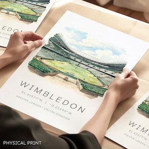 Tennis-Poster, Wimbledon Tennis-Druck, London Reise-Druck, Sport-Poster, Vintage Tennis-Druck, Wimbledon Center Court, Retro Tennis Kunst