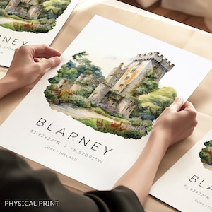 Castillo de Blarney, Irlanda, Impresión de viaje a Irlanda, Cork, Irlanda, Monumentos de Irlanda, Coordenadas del mapa de Irlanda, Decoración del hogar, Láminas de regalo de viaje