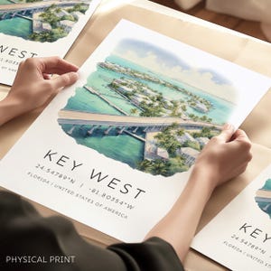 Key West Florida Reise Wand Kunst Poster Druck, Florida Zielkarte, Welt Wahrzeichen Druck, Reise Poster, Lieblingsorte Reise Geschenk