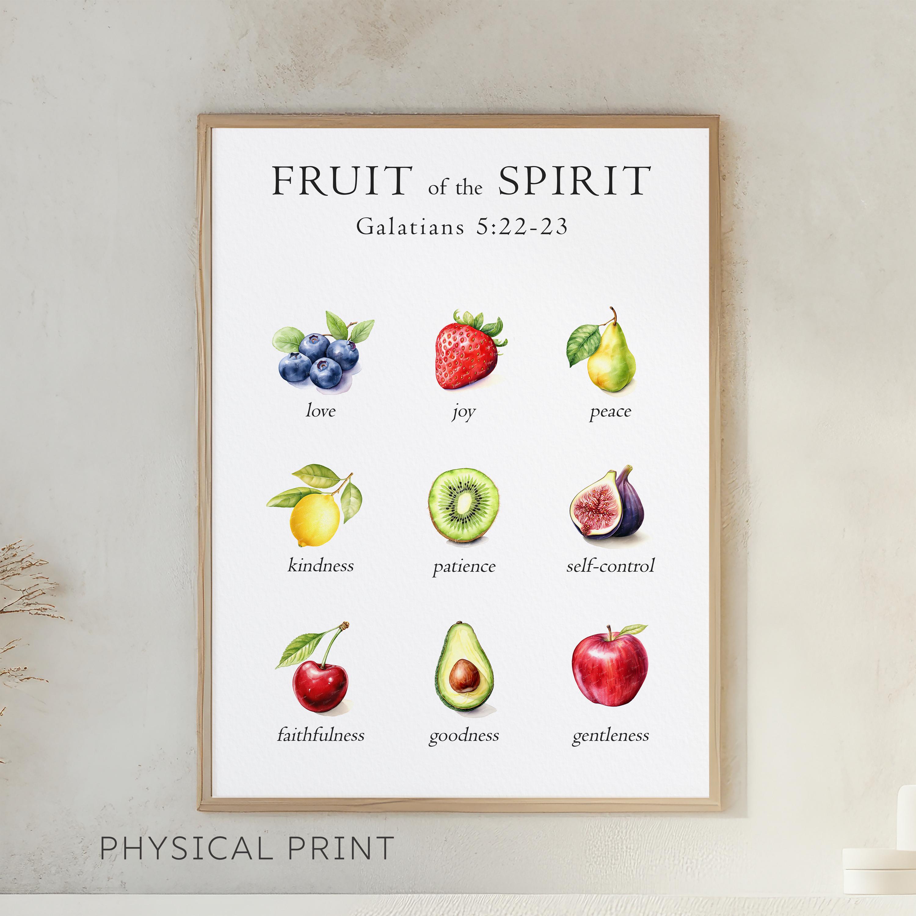 Christian Art Poster, Fruit of the Spirit Wall Art, Scripture Wall Art ...