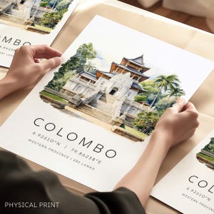 Stampa di viaggio dello Sri Lanka, poster di viaggio di Colombo, regali di viaggio, illustrazioni di viaggio dello Sri Lanka, biglietti di auguri per lo Sri Lanka, galleria di viaggi