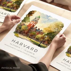 Stampa di viaggio di Harvard, poster di viaggio di Cambridge, stampa di viaggio del Massachusetts, regalo di Harvard, stampe di viaggio negli Stati Uniti, stampe da parete della galleria di viaggio