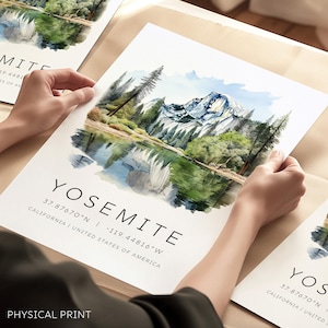 Stampa di viaggio del Parco Nazionale di Yosemite, poster dei parchi nazionali degli Stati Uniti, stampe degli Stati Uniti, viaggio su strada a Yosemite, regali artistici da parete, stampe artistiche, stampe di città
