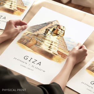 Stampa di viaggio del Cairo, regalo di viaggio alle Piramidi di Giza, decorazione da parete del Cairo, Egitto, decorazione per la casa, regalo del Cairo, grandi piramidi di Giza del Cairo, il Nilo